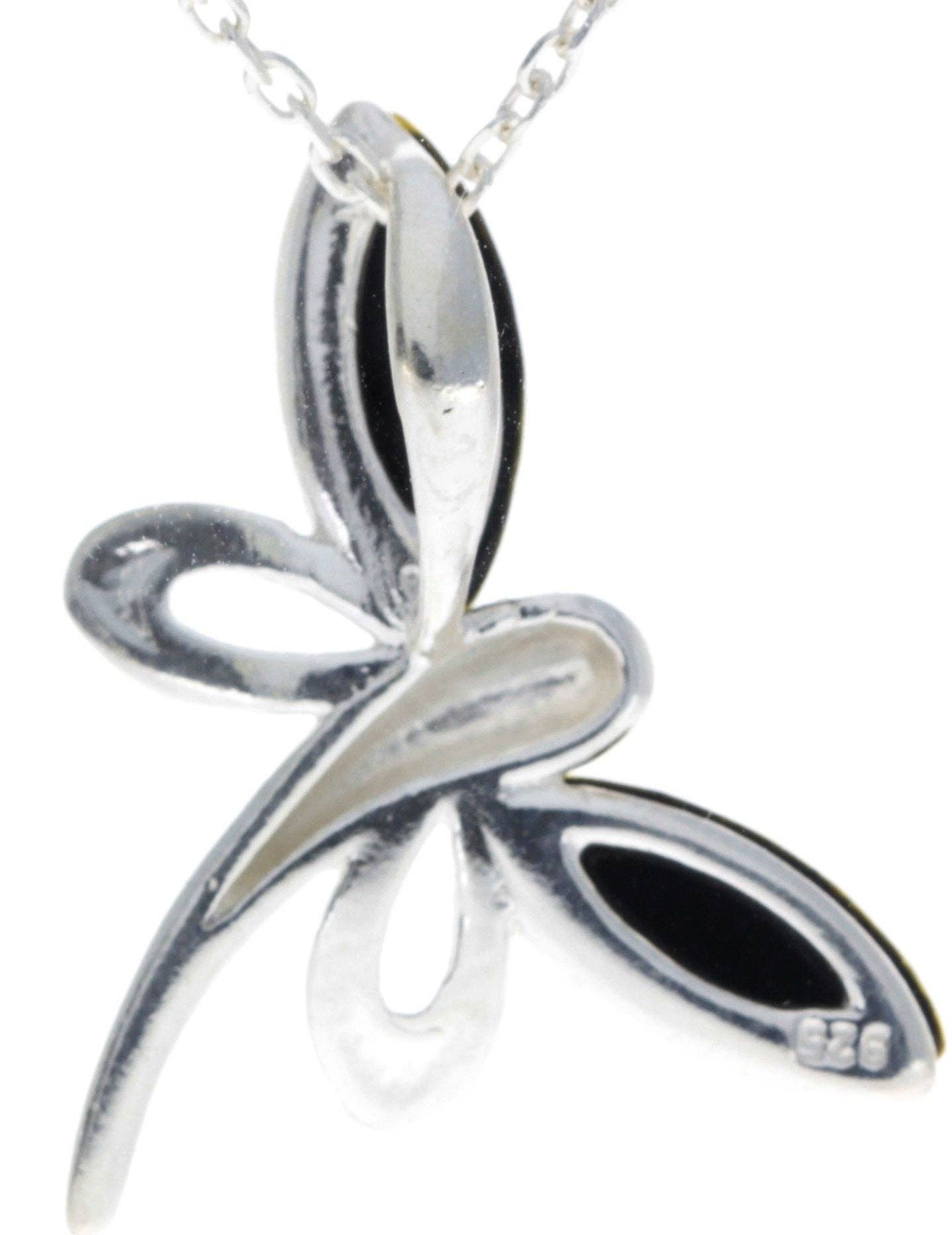 925 Sterling Silver Butterfly with Baltic Amber