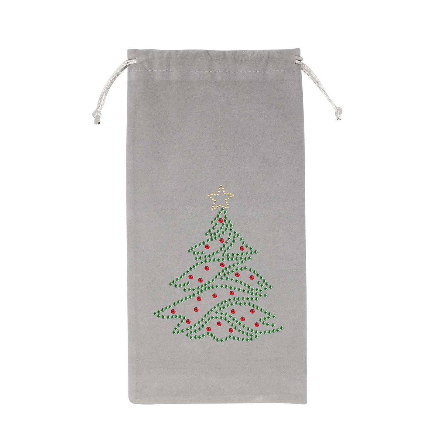 Christmas Tree Rhinestone Wine Bag