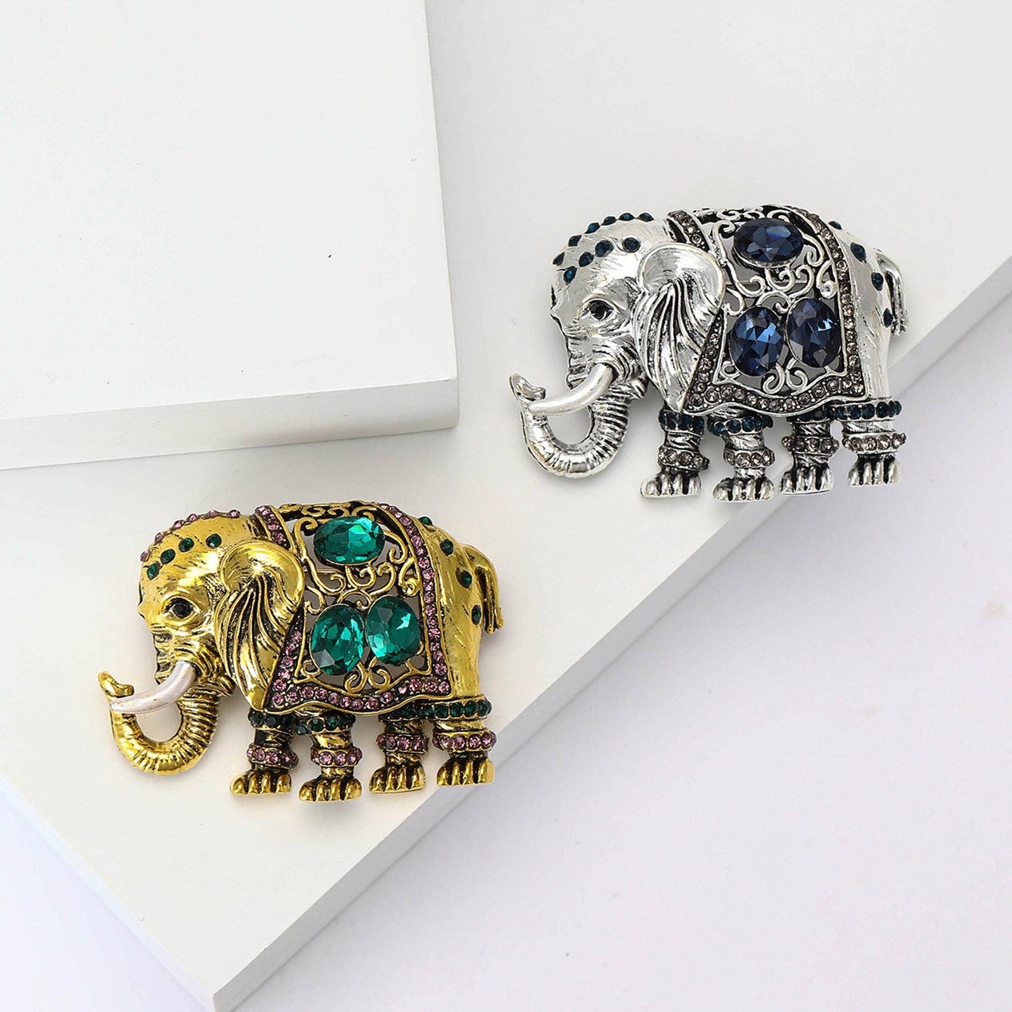 Elephant Rhinestone Brooch
