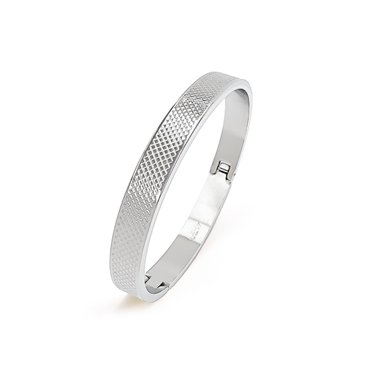 Simplicity Cross Hatch Bangle Bracelet