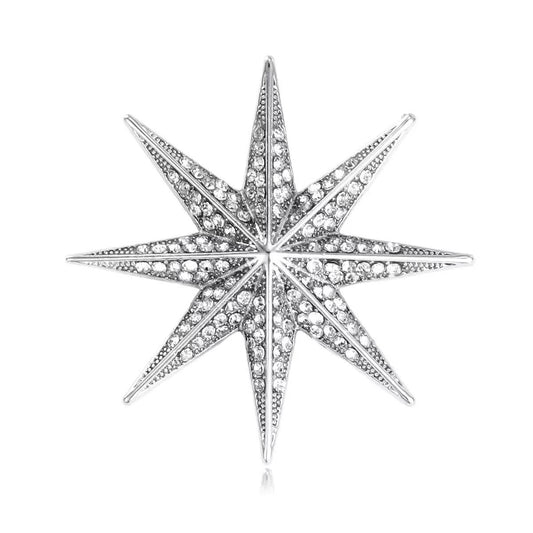 Star Alloy Rhinestone Brooch