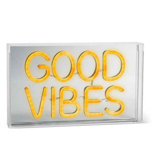 GOOD VIBES Neon LED Sign-Yellow-7x12"L