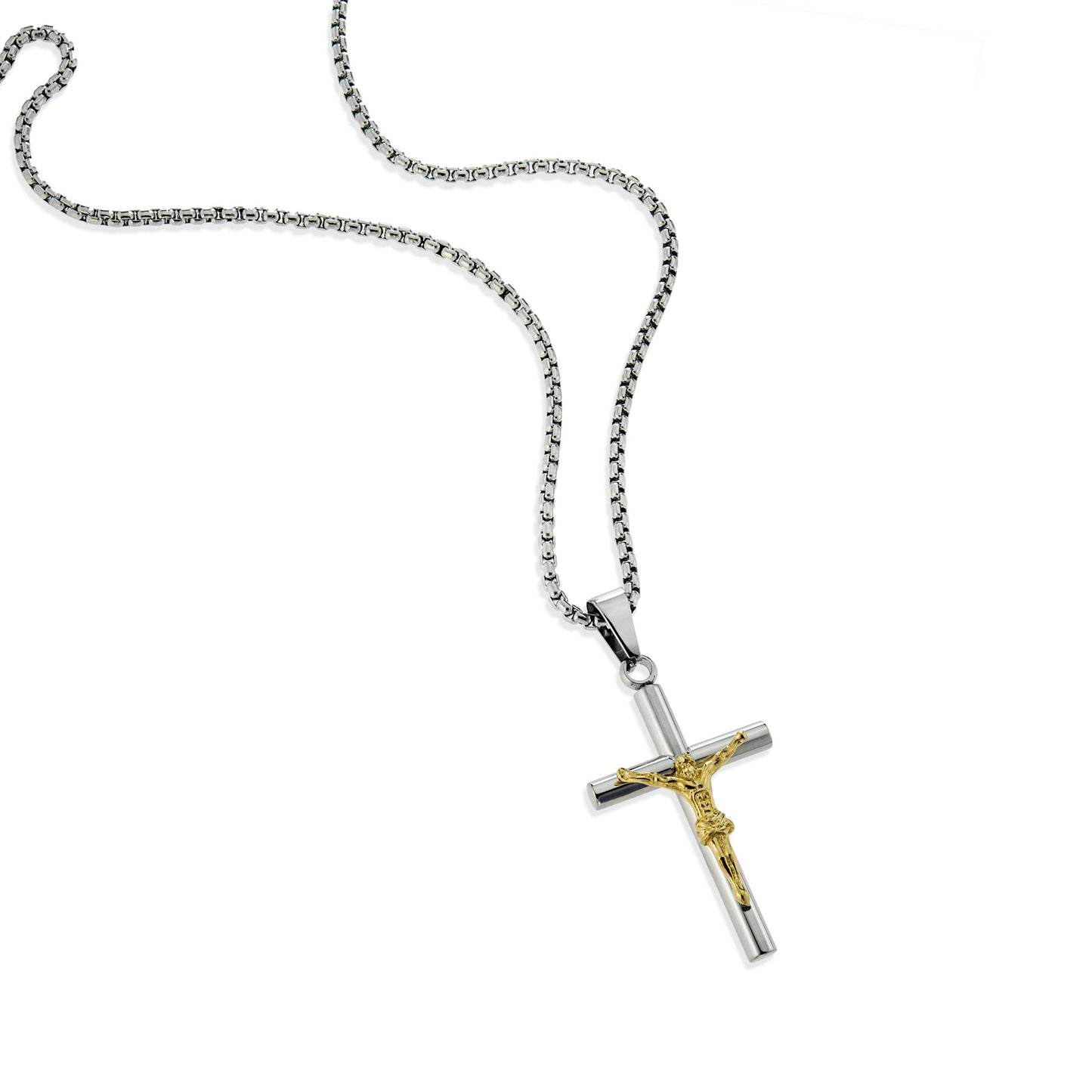 Crucifix Pendant Necklace Stainless Steel