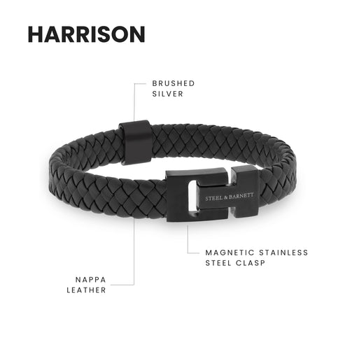 Leather Bracelet Harrison - Black Edition