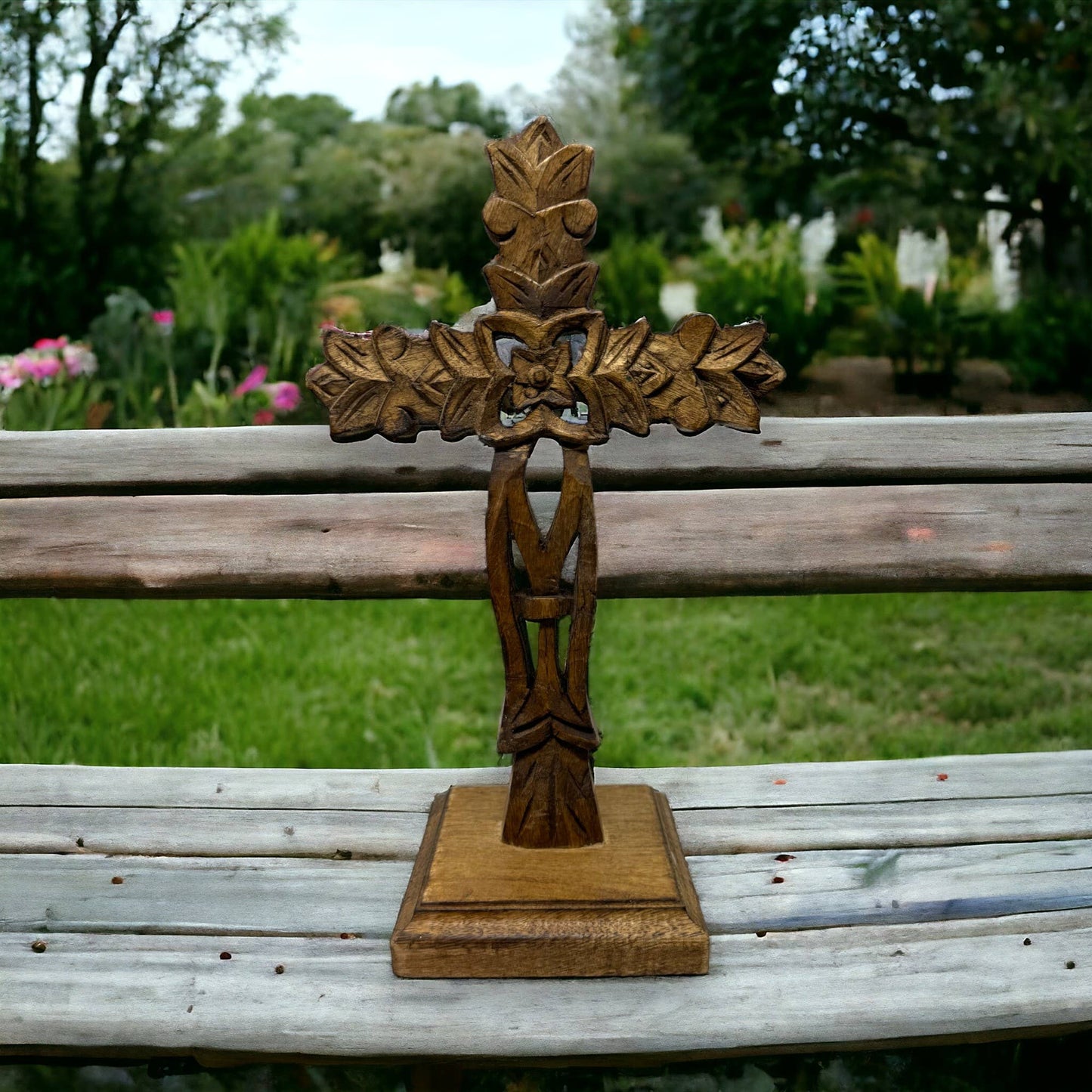 San Angelo Hand Carved  Mango Wood Table Cross