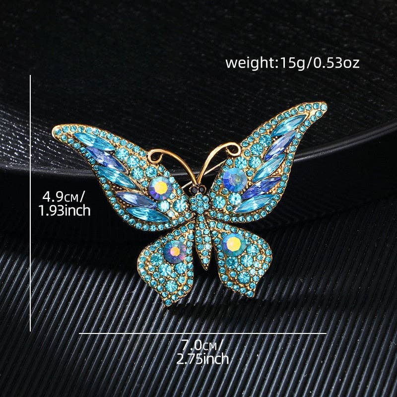 Small Style Butterfly Rhinestone Brooch Pin