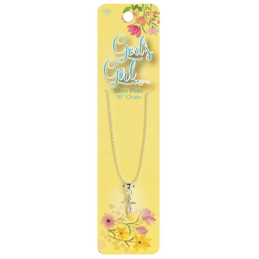 Mini Petal Cross Silver Plated Necklace Sale