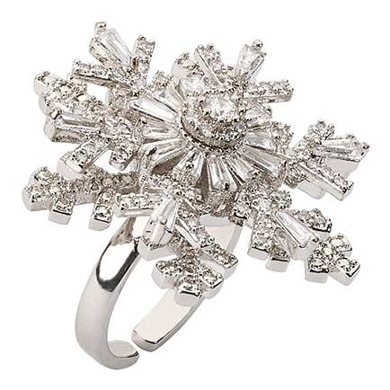 1.25D Snowflake Ring Clear
