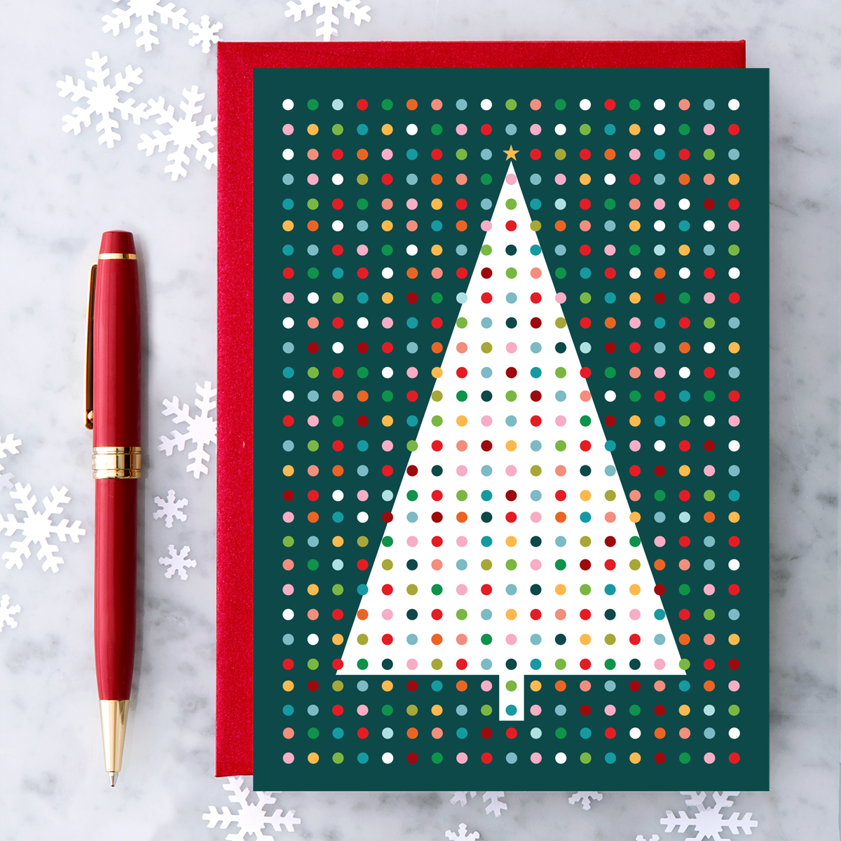 Mid-Century Christmas Tree Greeting Card