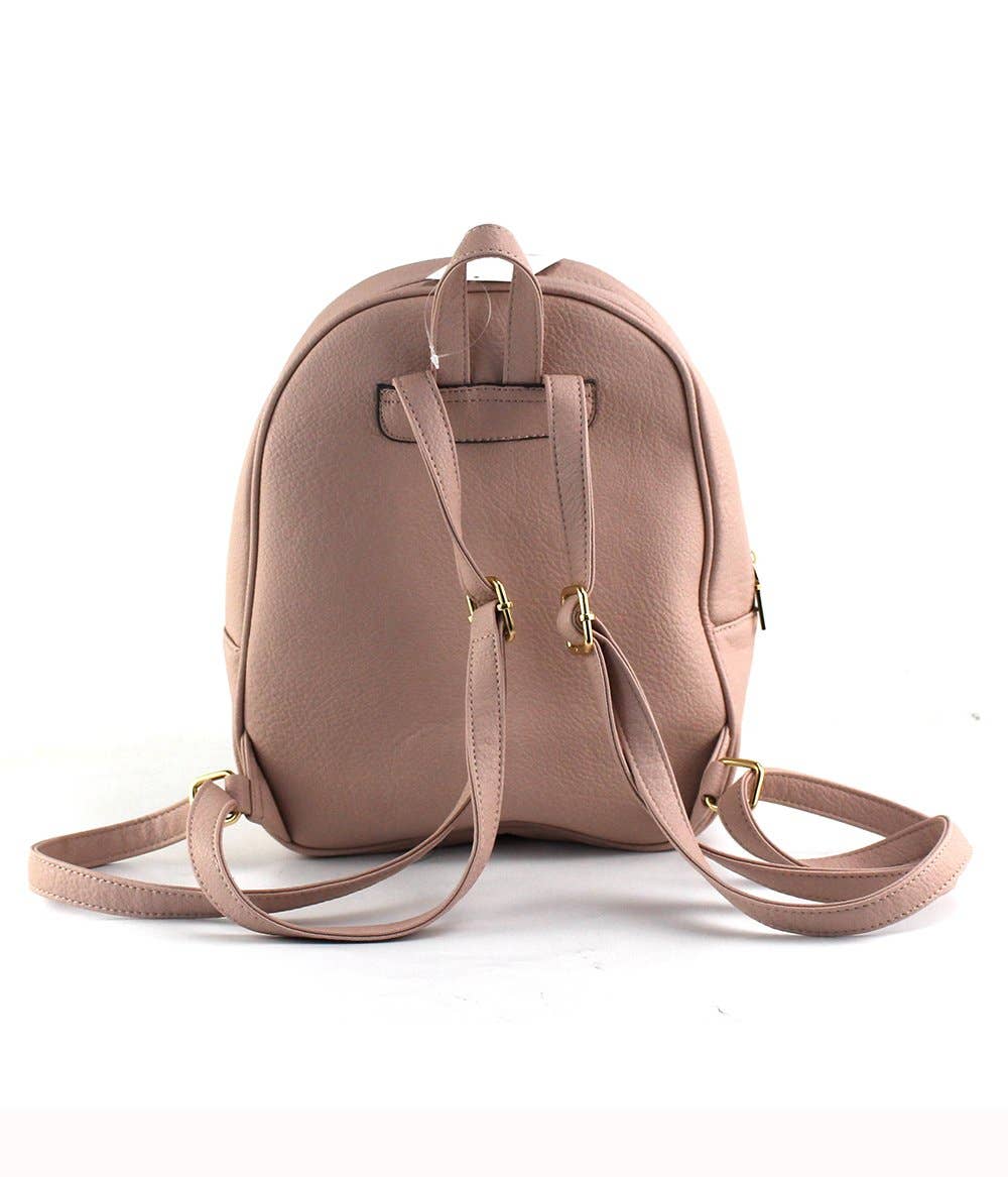 Backpack with Front Flip Pocket - Pink