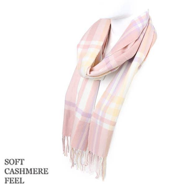 Unisex Plaid Acrylic Cashmere Feel Winter Scarf Final Clearance
