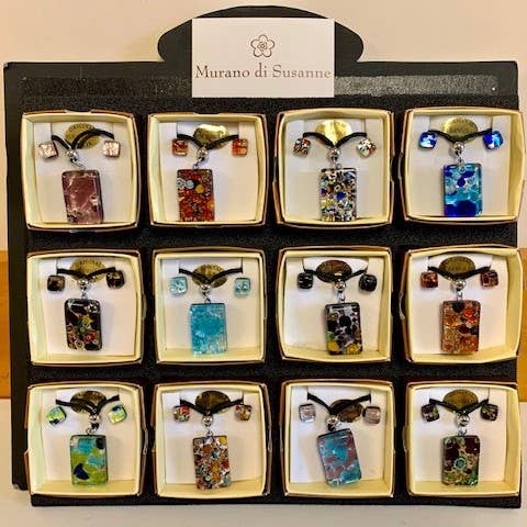 Murano Glass Boxed Jewelry Set - Assorted Color