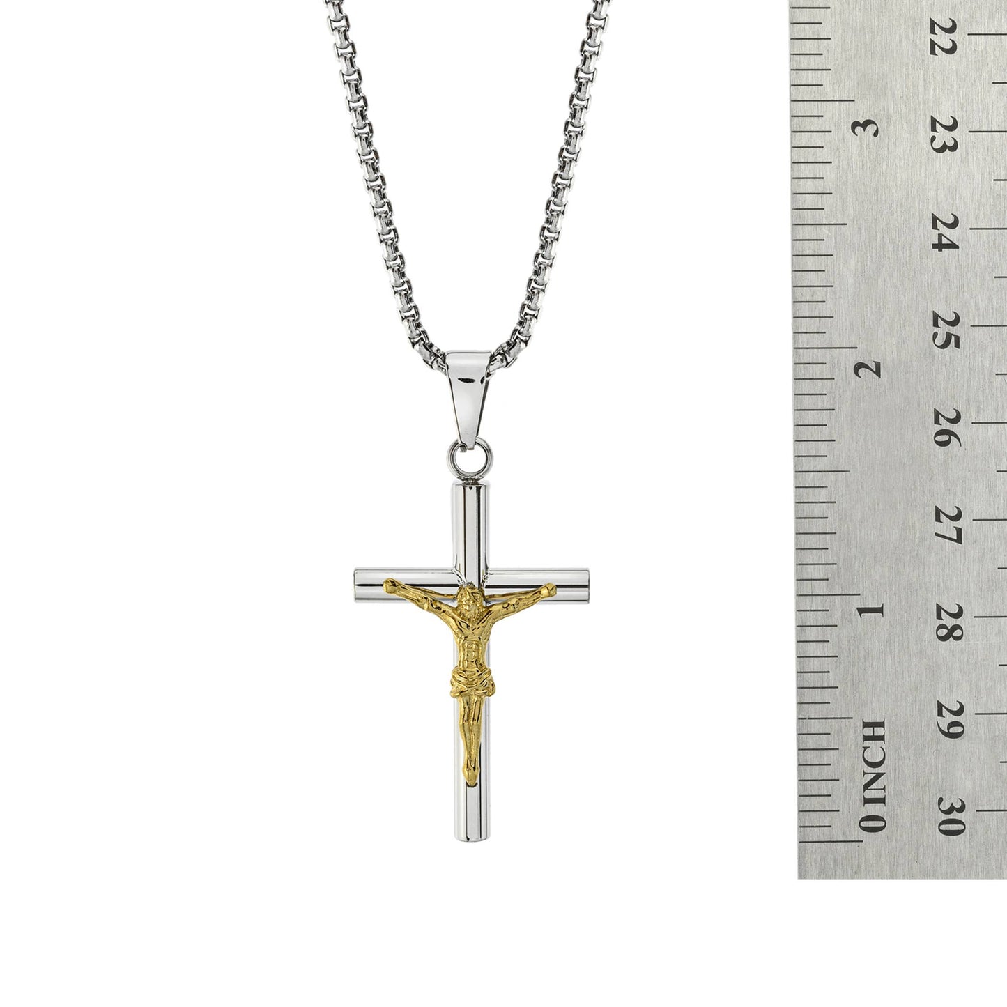 Crucifix Pendant Necklace Stainless Steel