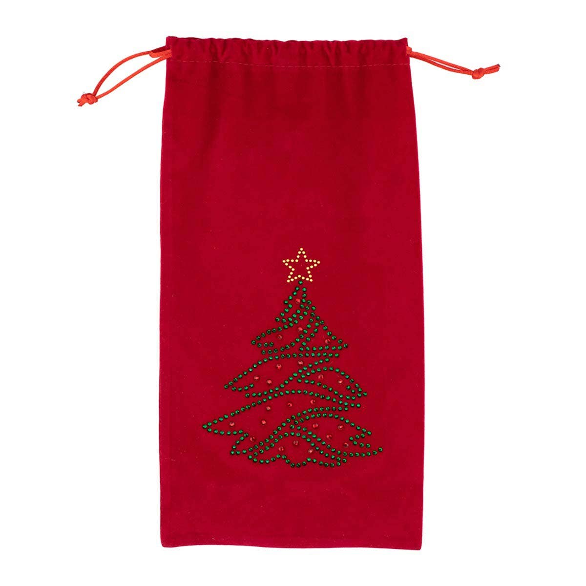 Christmas Tree Rhinestone Wine Bag