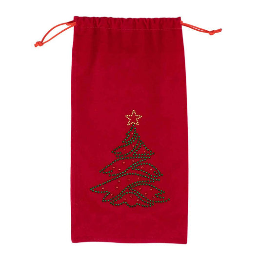 Christmas Tree Rhinestone Wine Bag
