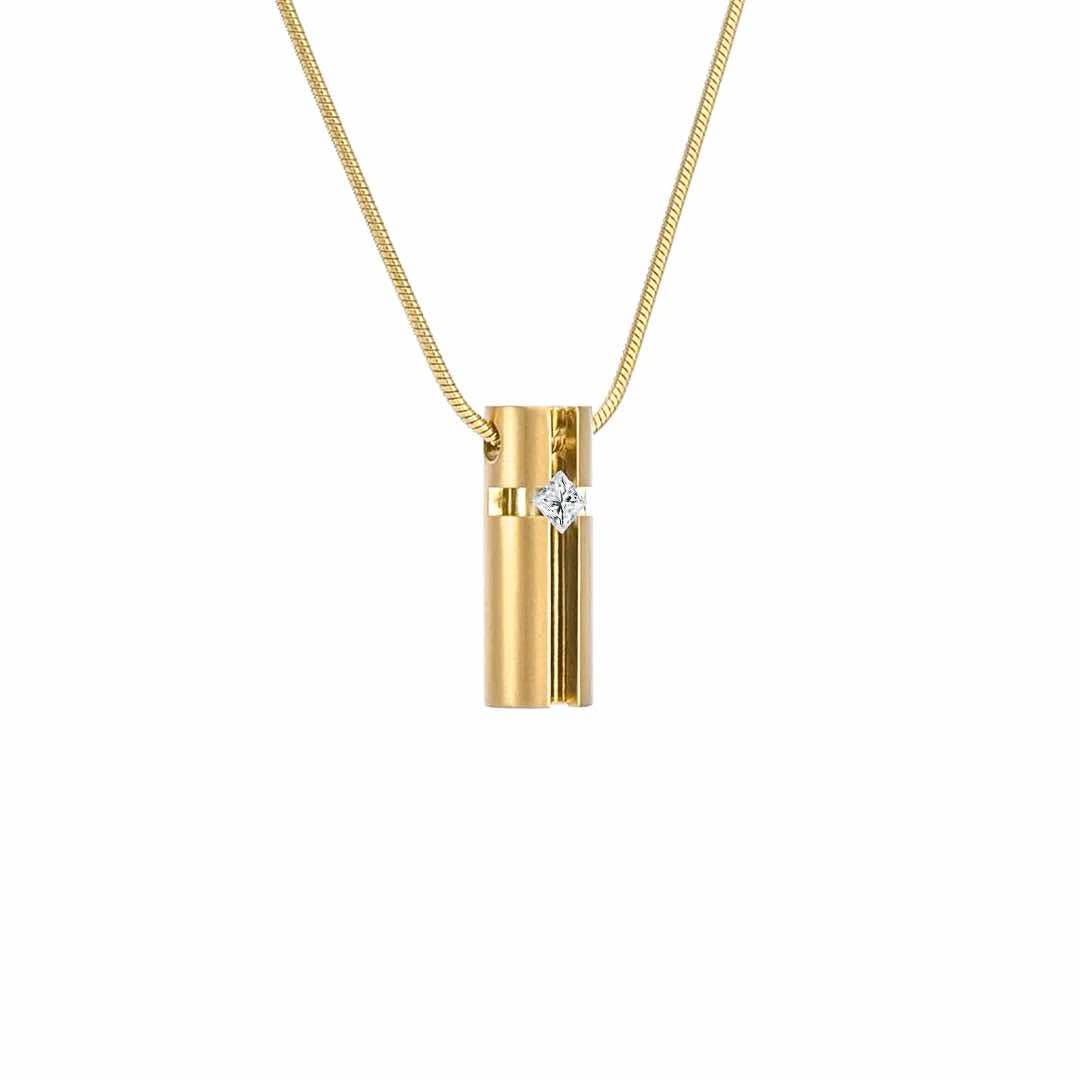 Gold 3D Small Cross Croixlumière Pendant