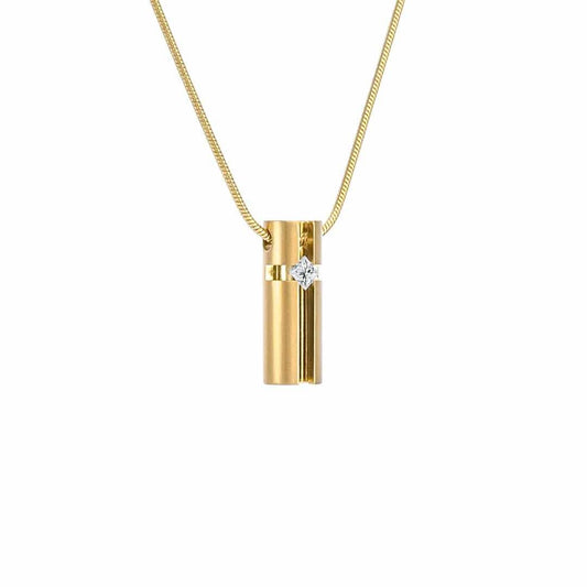 Gold 3D Small Cross Croixlumière Pendant