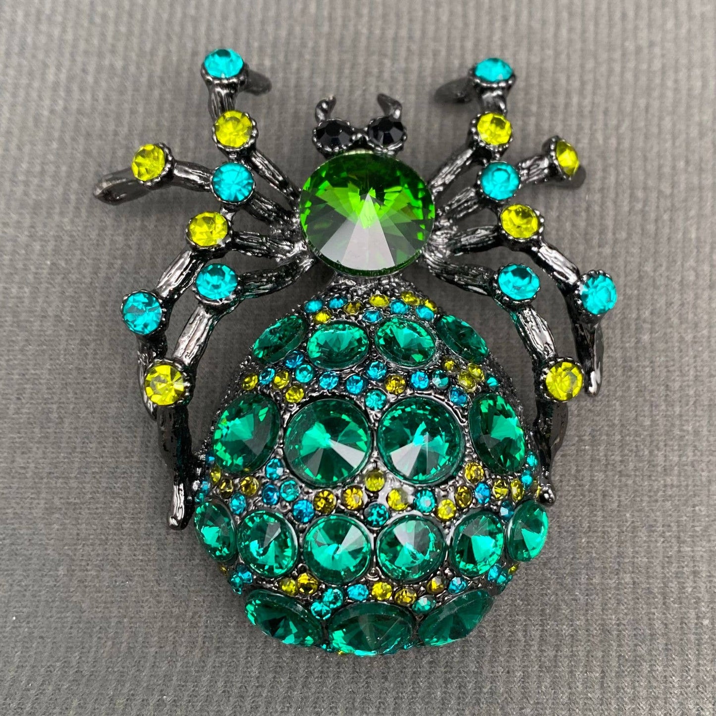 Rhinestone Big Bellied Spider Brooch