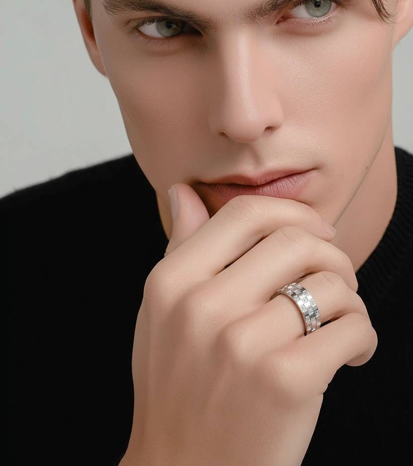 Pavé Trellis Ring [Wide Band]