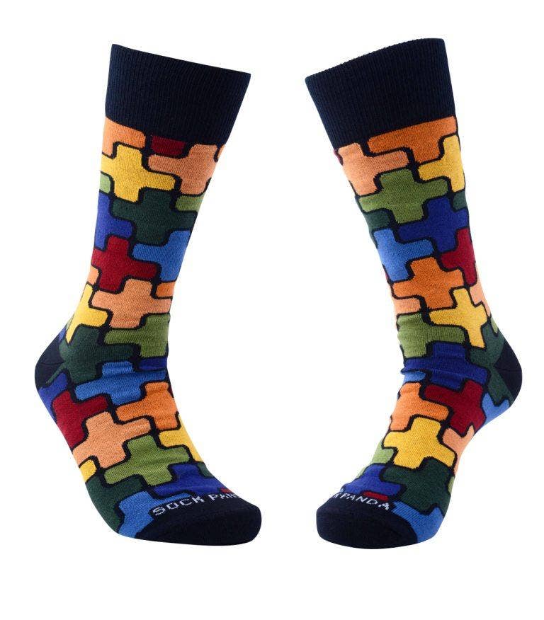 Colorful Puzzle Pattern Socks