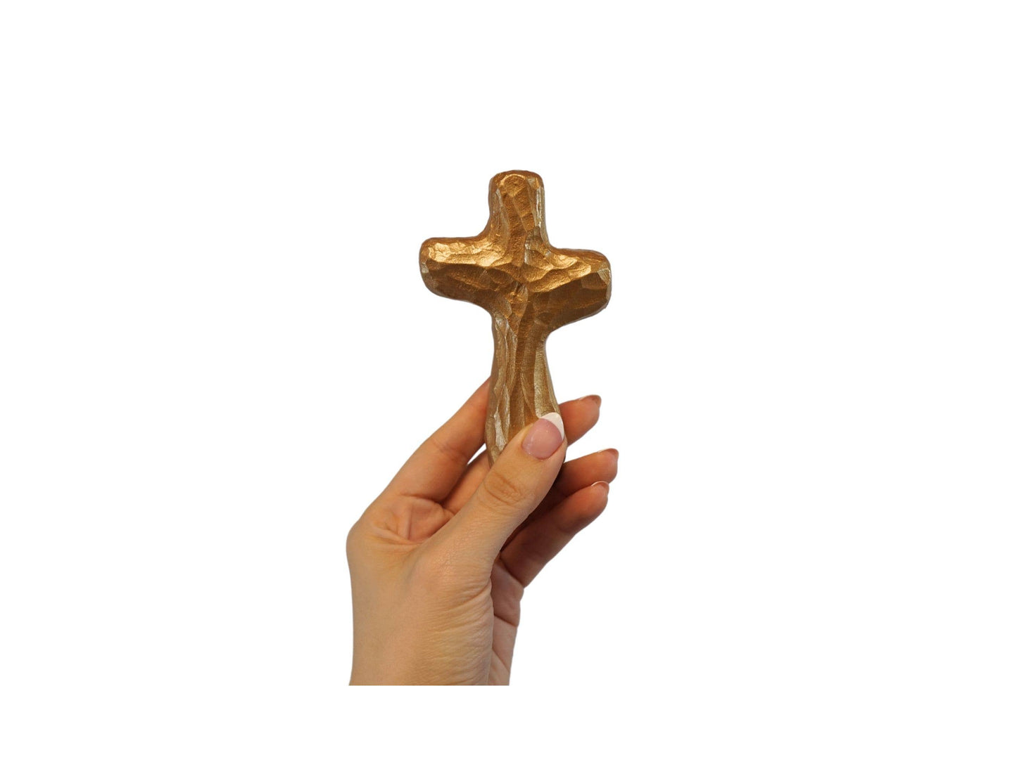 Journey Holding Cross - Gold Luster