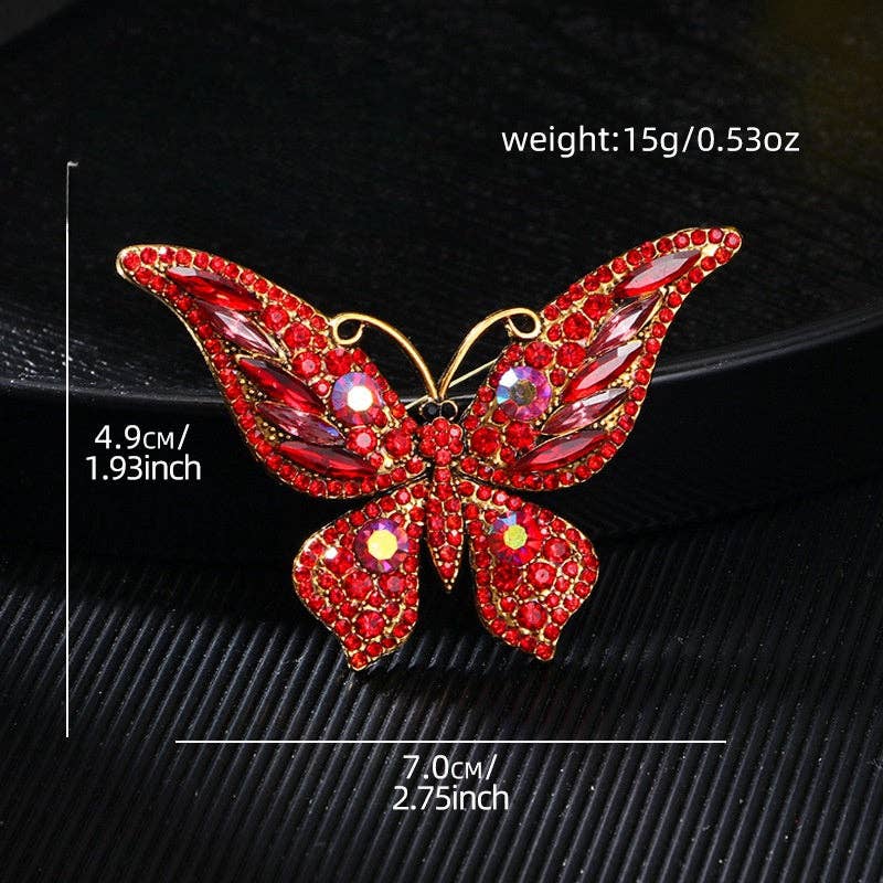 Small Style Butterfly Rhinestone Brooch Pin