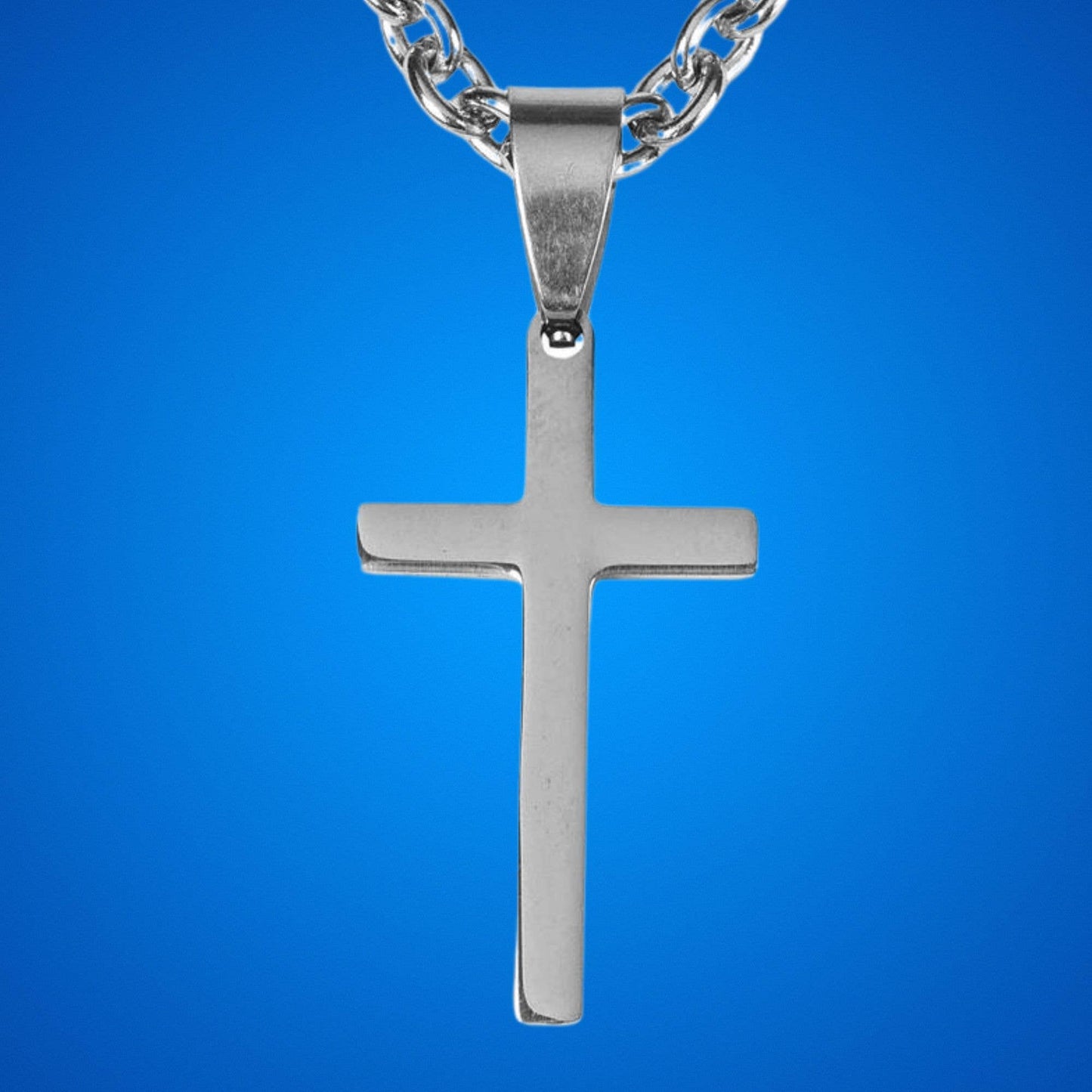 Stainless steel thin box cross necklace Sale