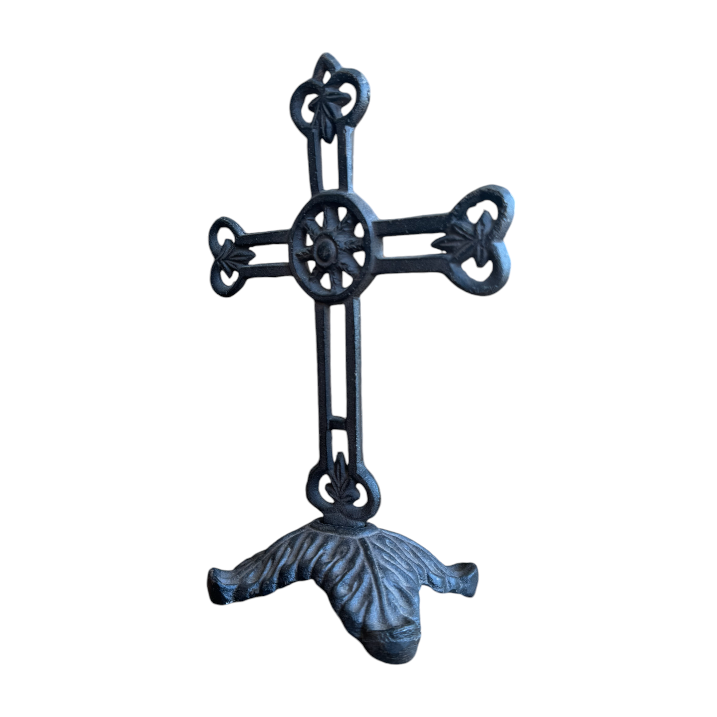 Cast Iron Filigree Table Cross on Rectangular Pedestal Base Clearance