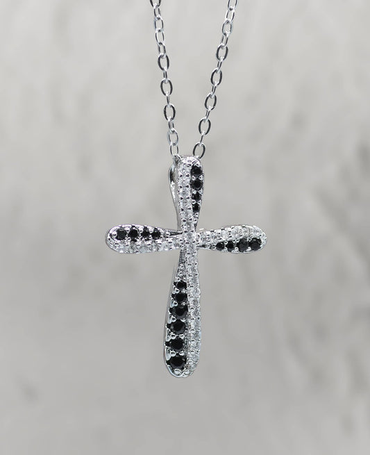 Black/Clear Cross Necklace