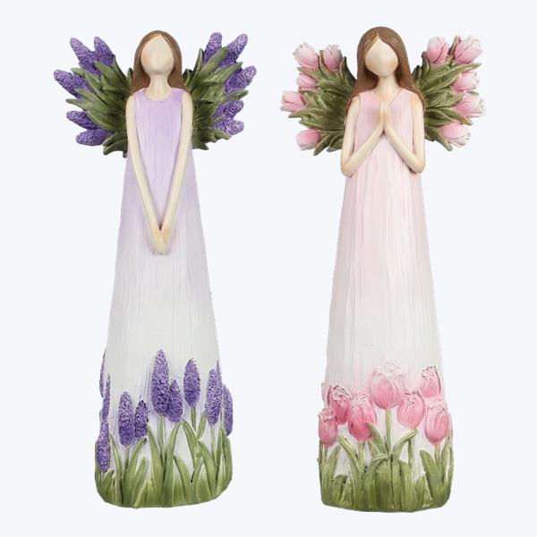 Tall Resin Floral Angels