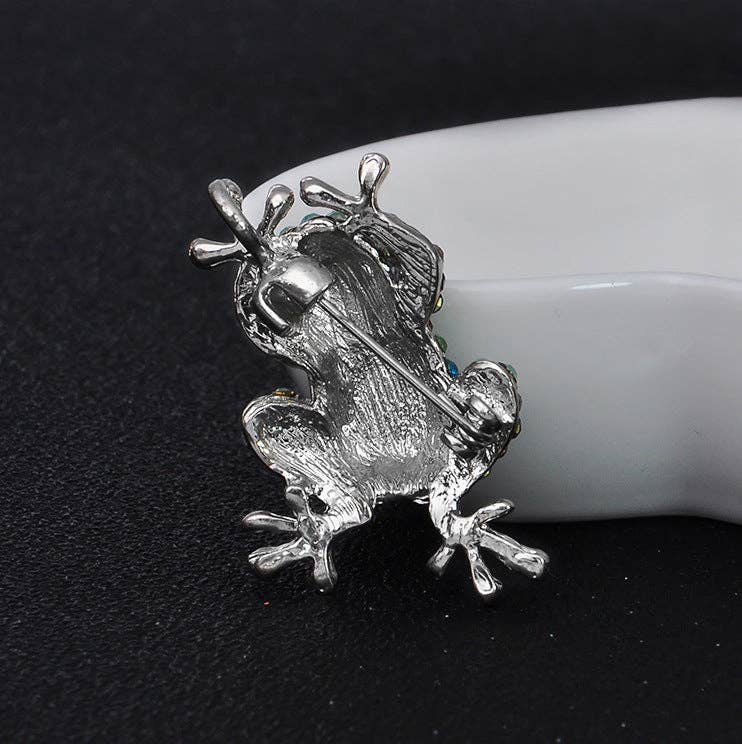 Frog Rhinestone Brooch