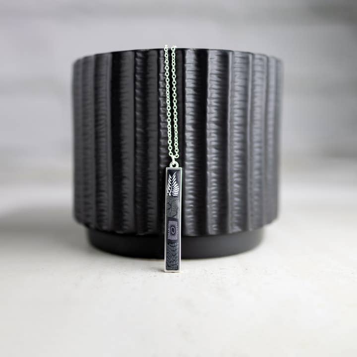 Vertical Bar (Silver) | Midnight Palm Necklace