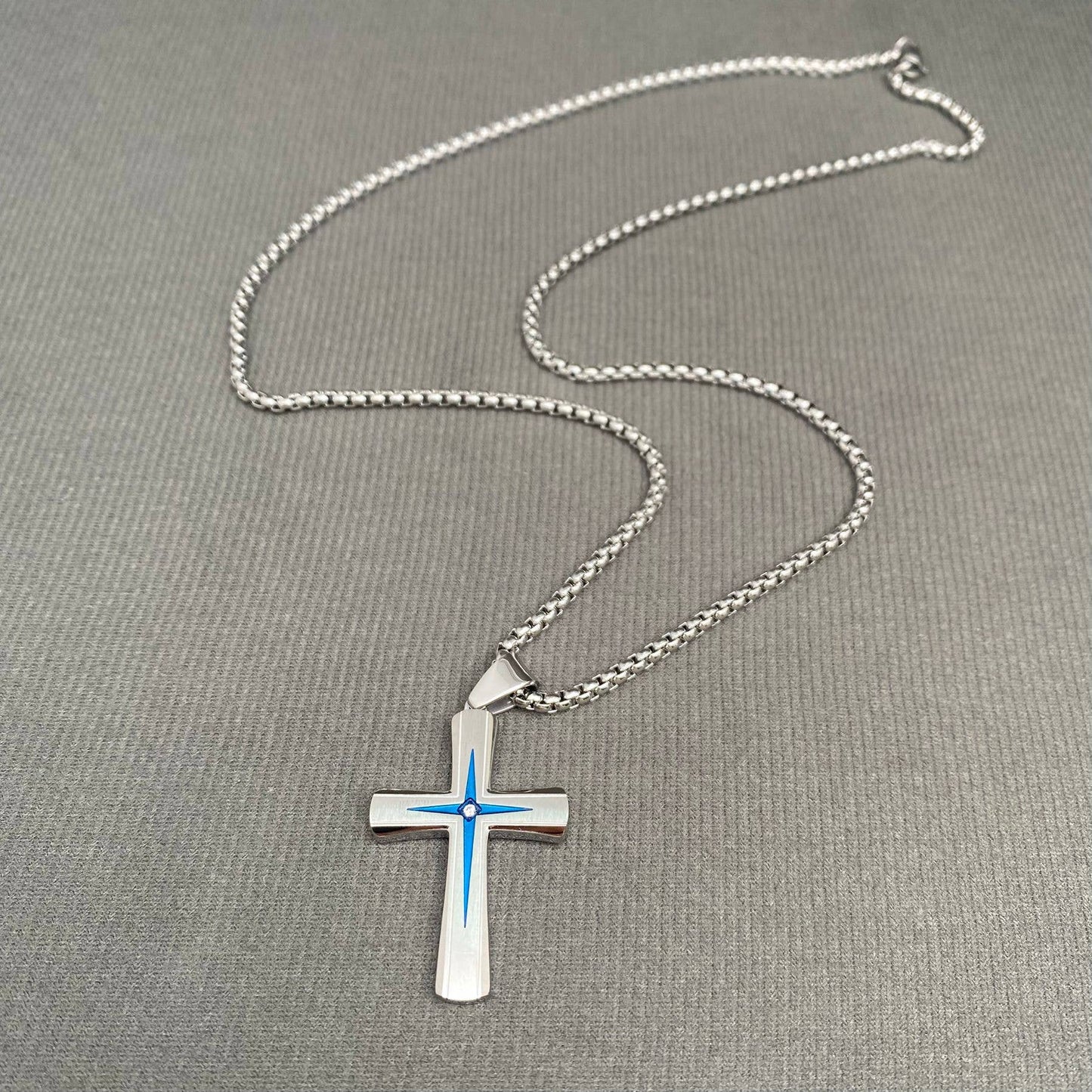 CZ Inlaid Cross Pendant