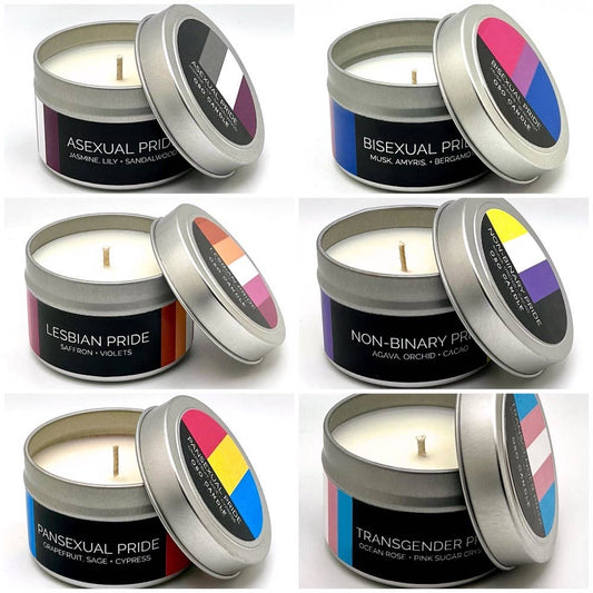 Pride Flag Scented Candle Tins