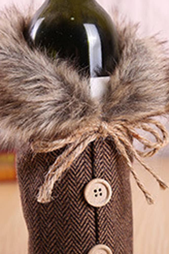 Christmas Burlap Bow Wine Bag