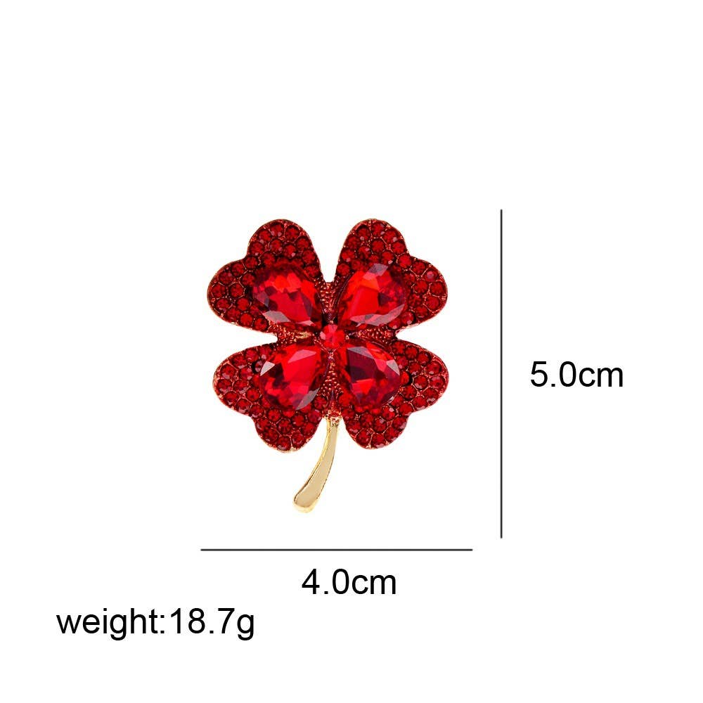 Clover Rhinestone Pin