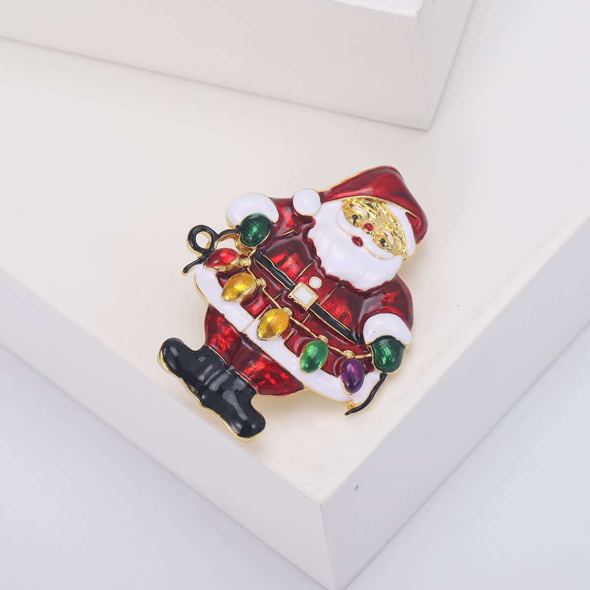 Santa Claus Brooch, Christmas Pin Accessory
