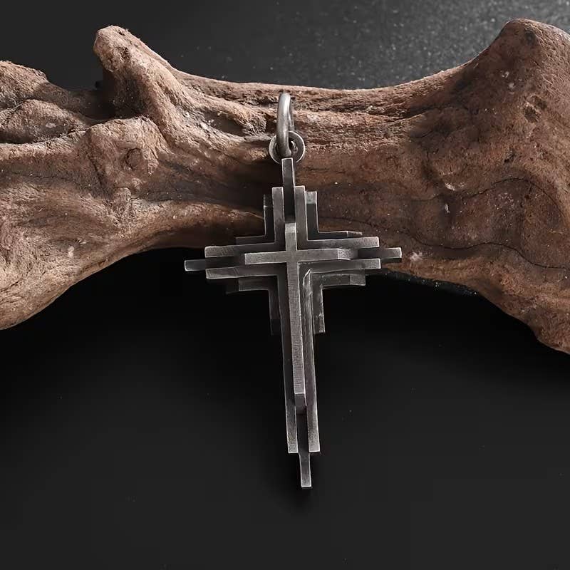 Modern Layered Cross Pendant