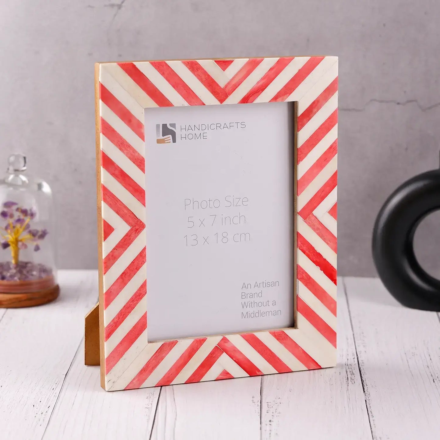 Chevron Bone Inlay Picture Frame
