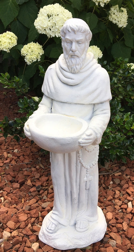 22.5" Coldcast St. Francis, Antique White