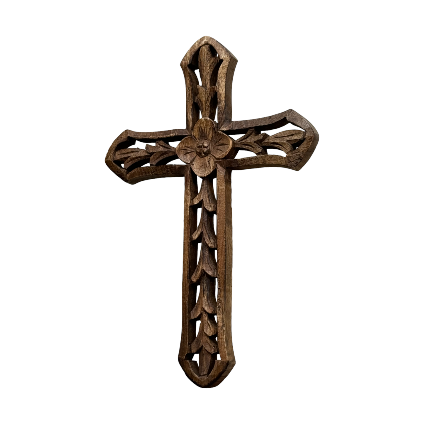 Rosemary Hand Carved Wood Wall Cross Clearance
