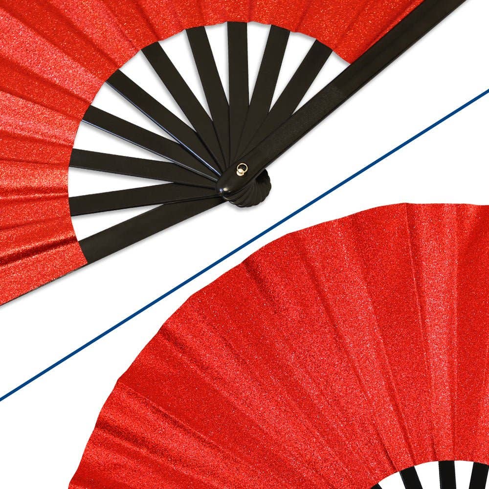 Glitter Red X-Large Hand Fan