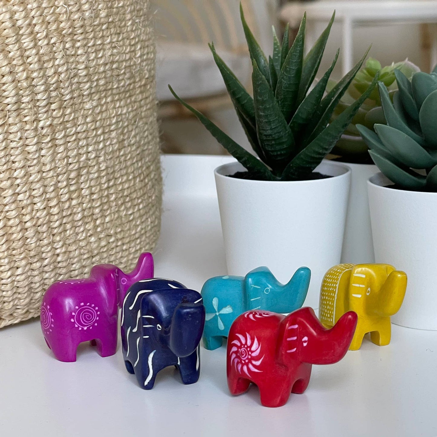 Soapstone Tiny Elephants - Assorted Colors
