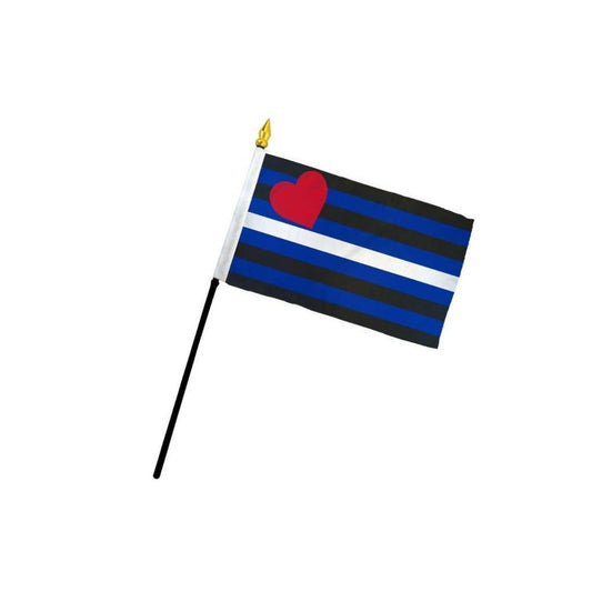 Leather Pride 4x6in Stick Flag