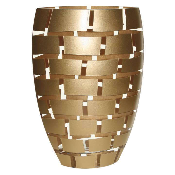 Gold Wall 12" Crystal Vase