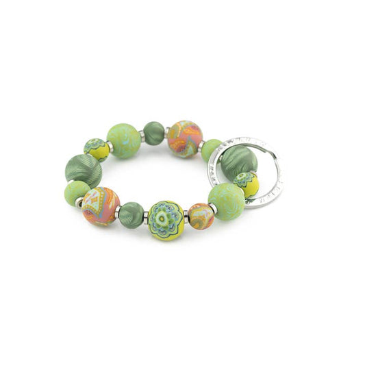 Green Fern Small Bead Wrist Key Chain