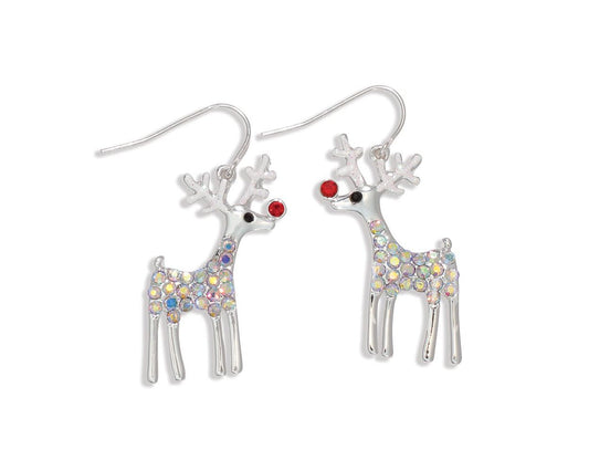 Earrings-Silver Rudolph W Ab Cryst