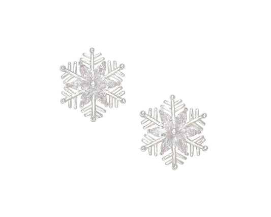 Earrings-Silver Snowflake W Cryst