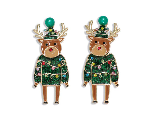 Earrings-Green Rudolph W Crystals