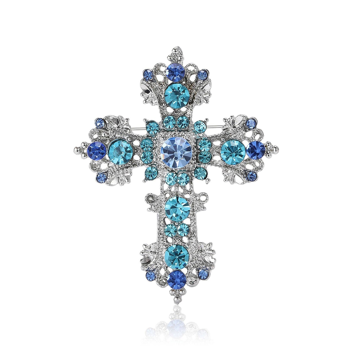 Cross  Alloy Rhinestone Brooch